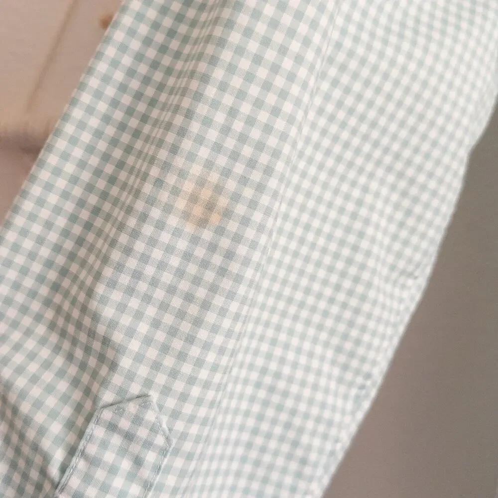J. Crew Ludlow Green and White Gingham Casual Button Down Shirt Size 17/36